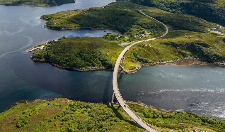 Bridge over Scottish hills