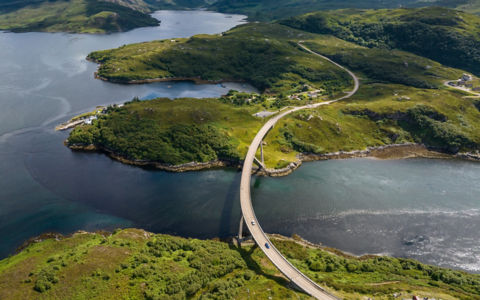 Bridge over Scottish hills