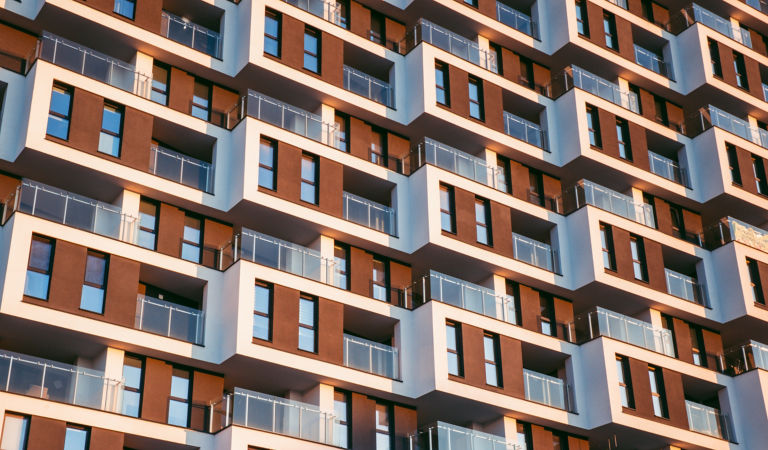 Modern Apartment Building Balcony
