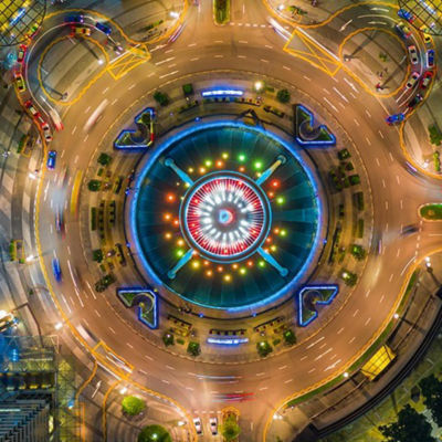 Car rotary from above