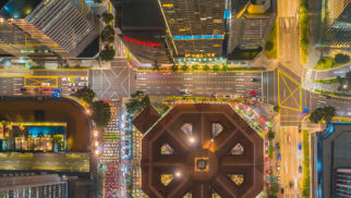 City view from top of building