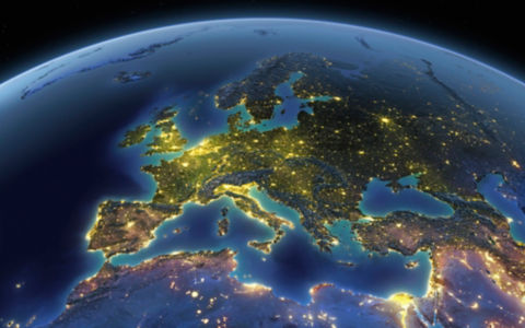 A detailed view of the earth from space with night lights