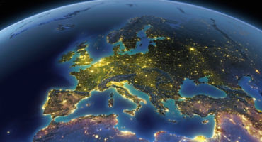 A detailed view of the earth from space with night lights