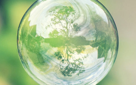 glass ball which shows trees and lake 50877762 1500x410