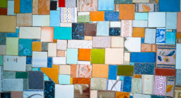 pieces of tiles on the wall