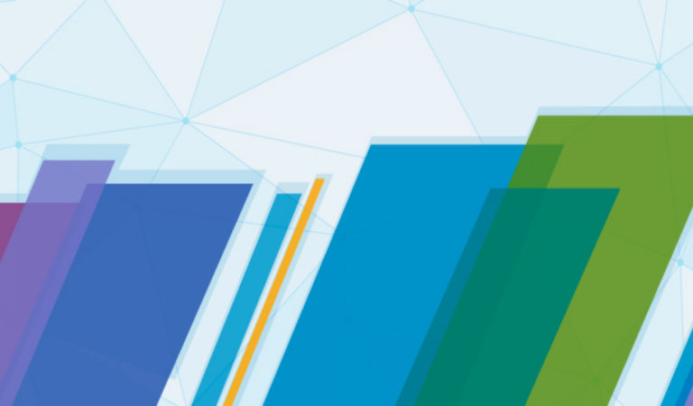 Abstract geometric design with colorful overlays