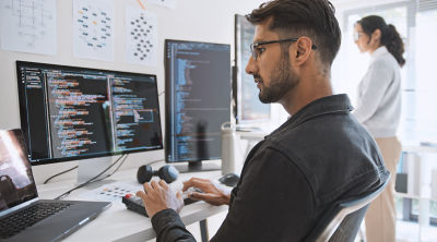 Software engineer developer use computer 2156385097