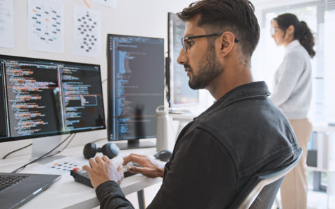Software engineer developer use computer 2156385097