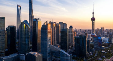 panoramic skyline of shanghai