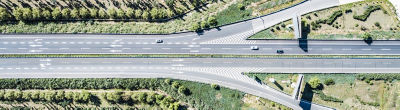 top view of highway road