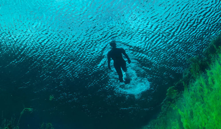 underwaters and a man