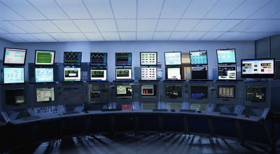 Wall of computer screens