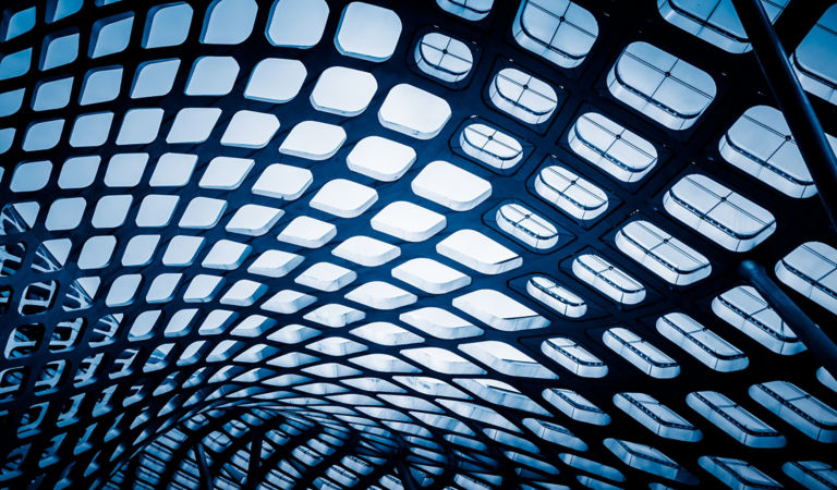 what's current in credit - abstract ceiling of modern architecture in city of China