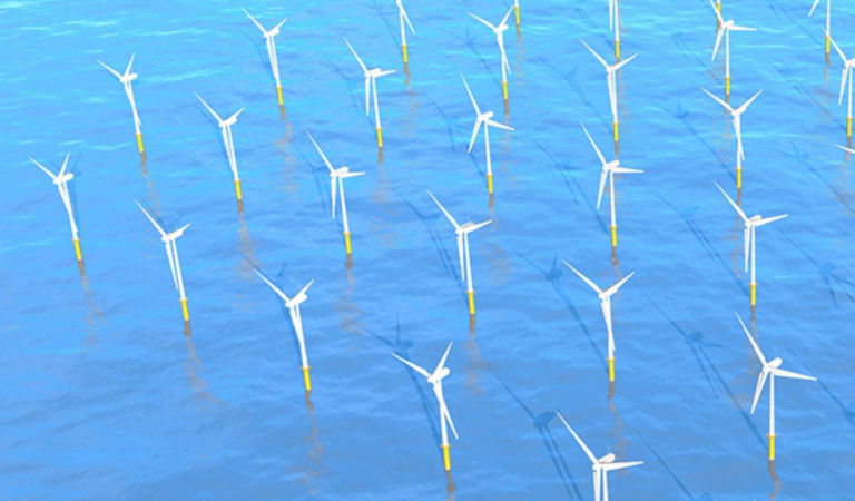 wind farm in the sea