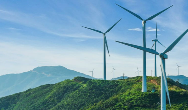 Windmills on mountains